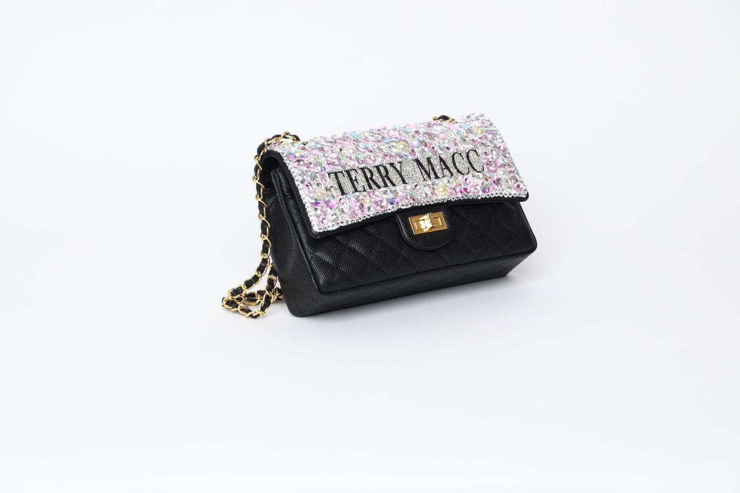 Terry Macc Pink Crystaled Designer Bag