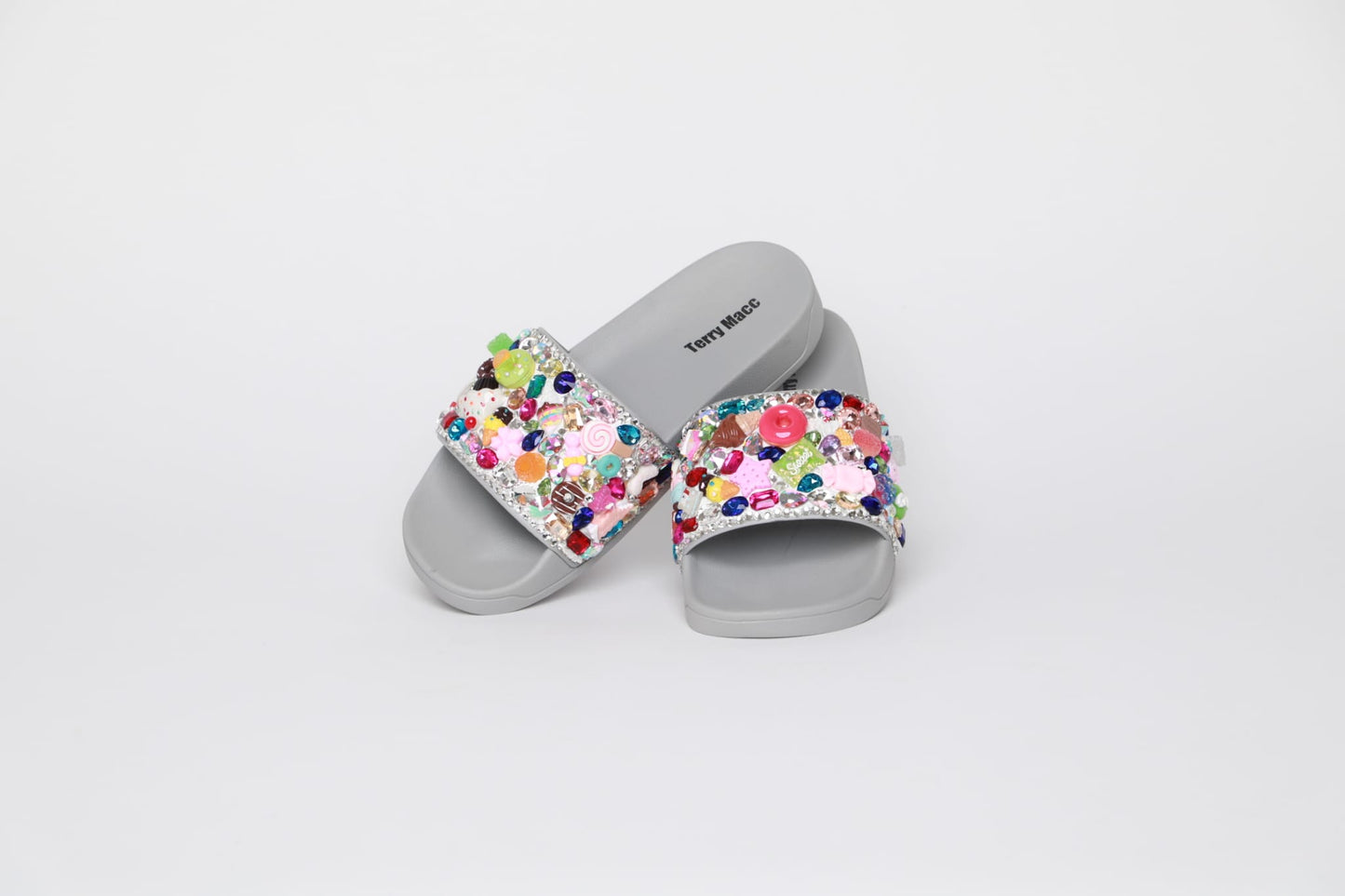 Terry Macc Crystal Garden Slides – Candy Cloud Gray