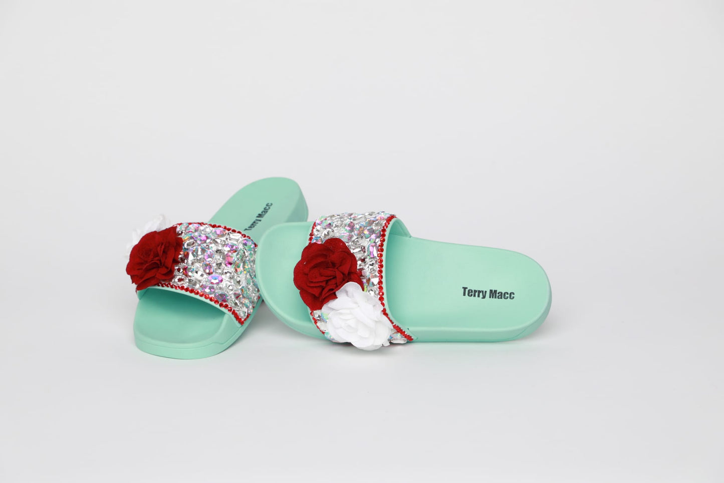 Terry Macc Garden Slides – Mint Bloom
