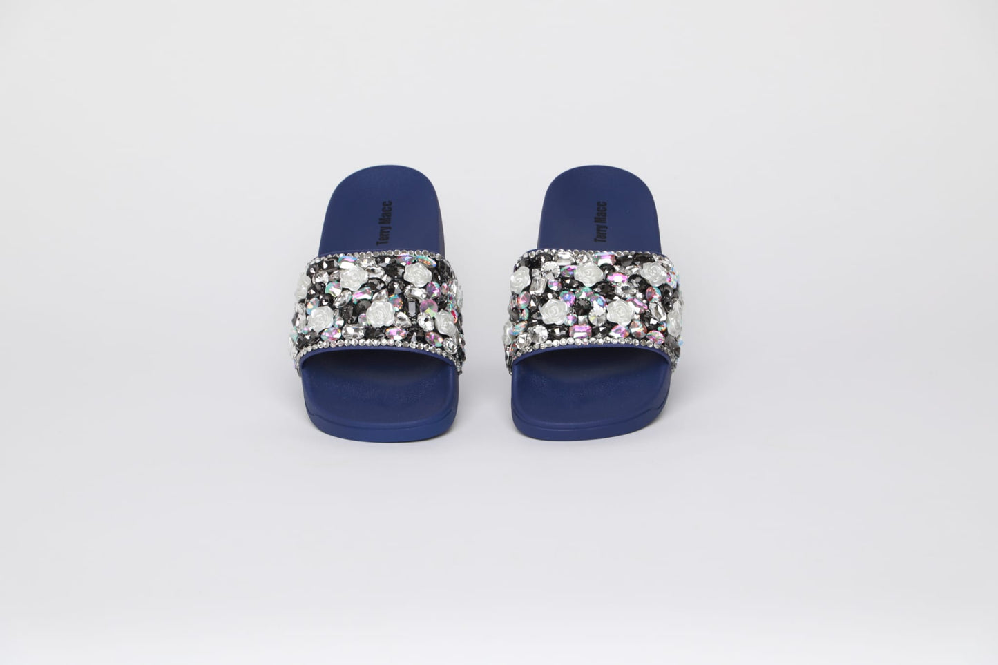 Terry Macc Crystal Garden Slides – Midnight Bloom Navy