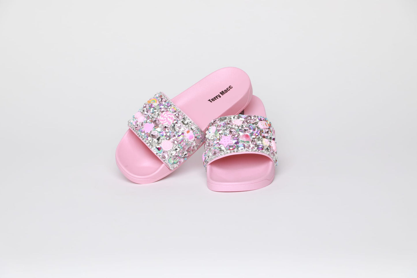 Terry Macc Crystal Garden Slides – Cotton Candy Bloom