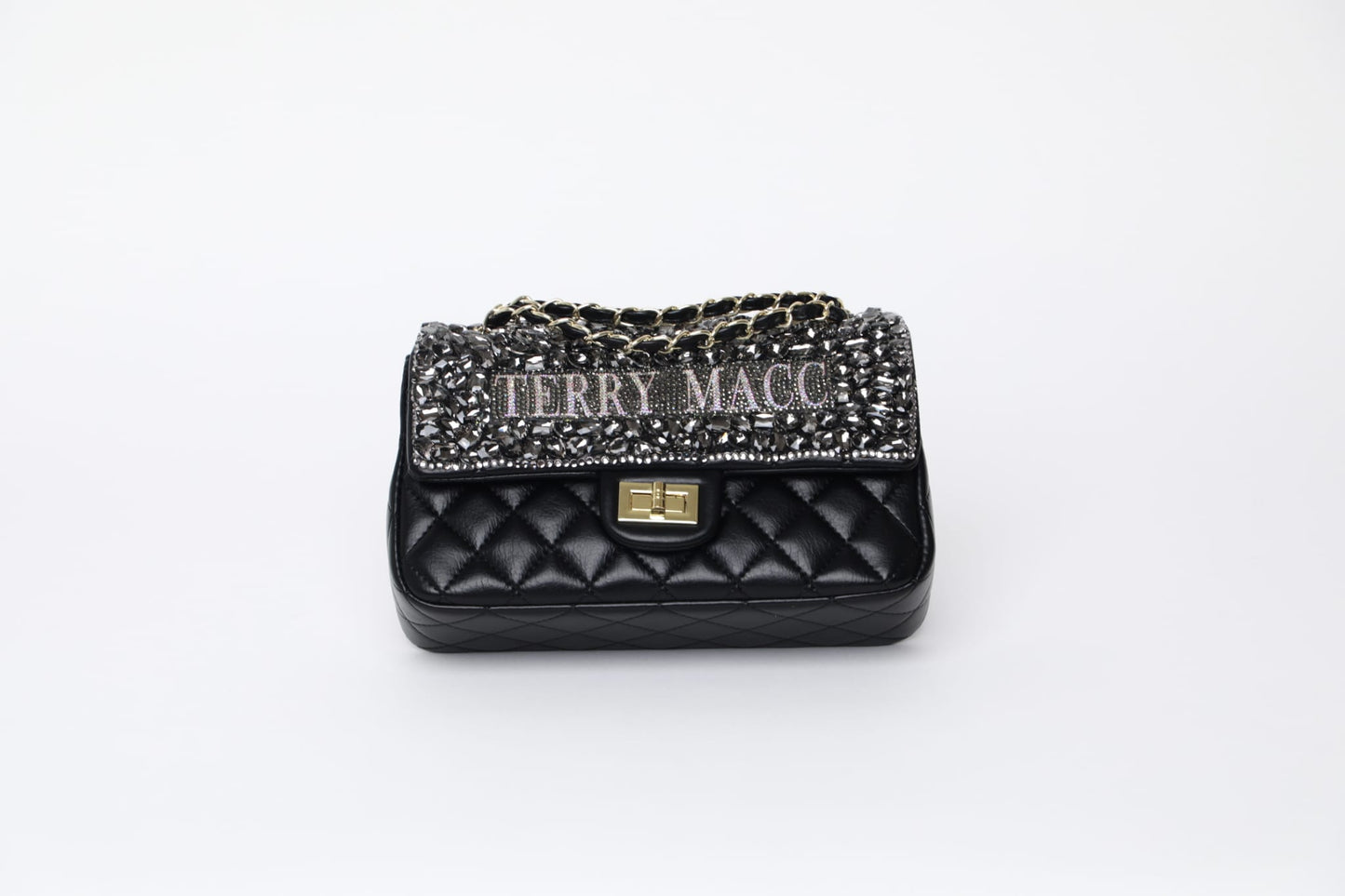 Terry Macc Black Crystaled Designer Bag