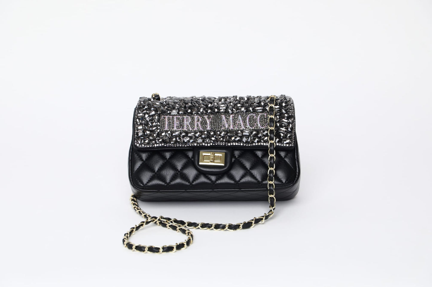 Terry Macc Black Crystaled Designer Bag