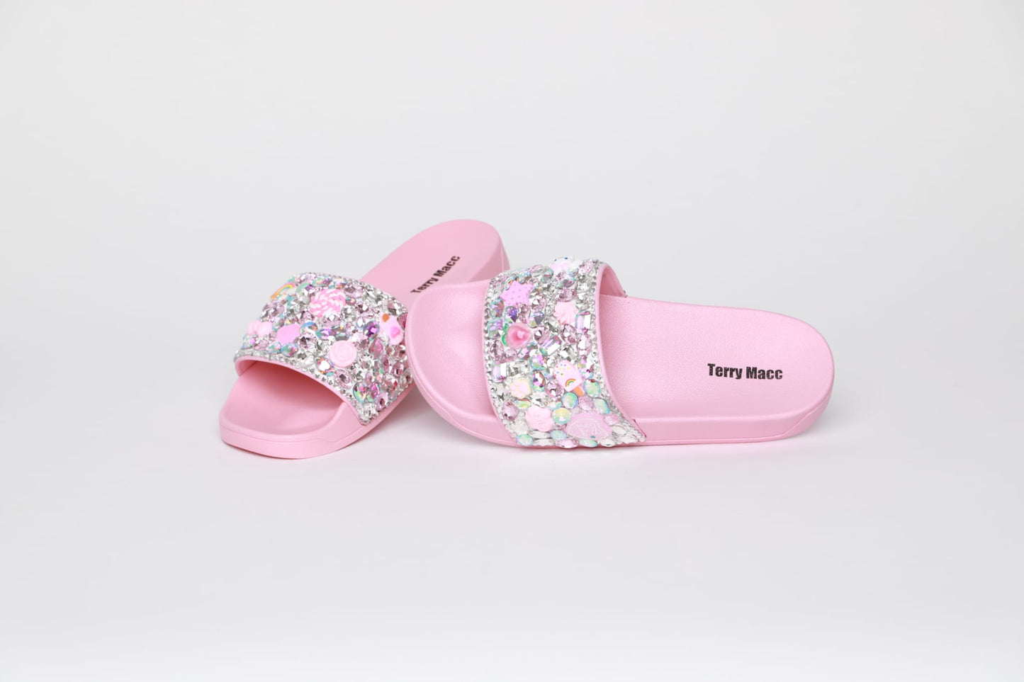 Terry Macc Crystal Garden Slides – Cotton Candy Bloom