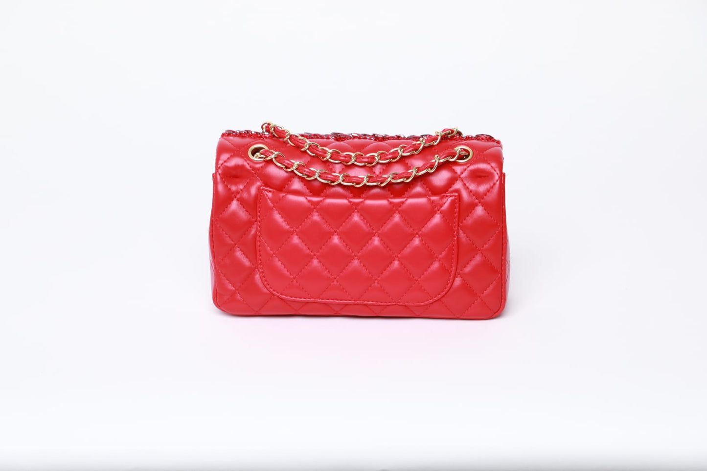 Terry Macc Crystaled Designer Bag- Red