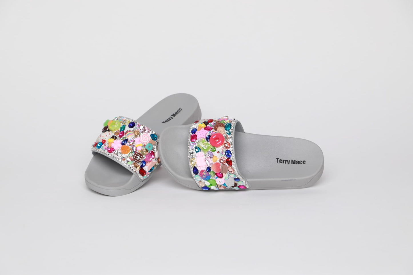 Terry Macc Crystal Garden Slides – Candy Cloud Gray