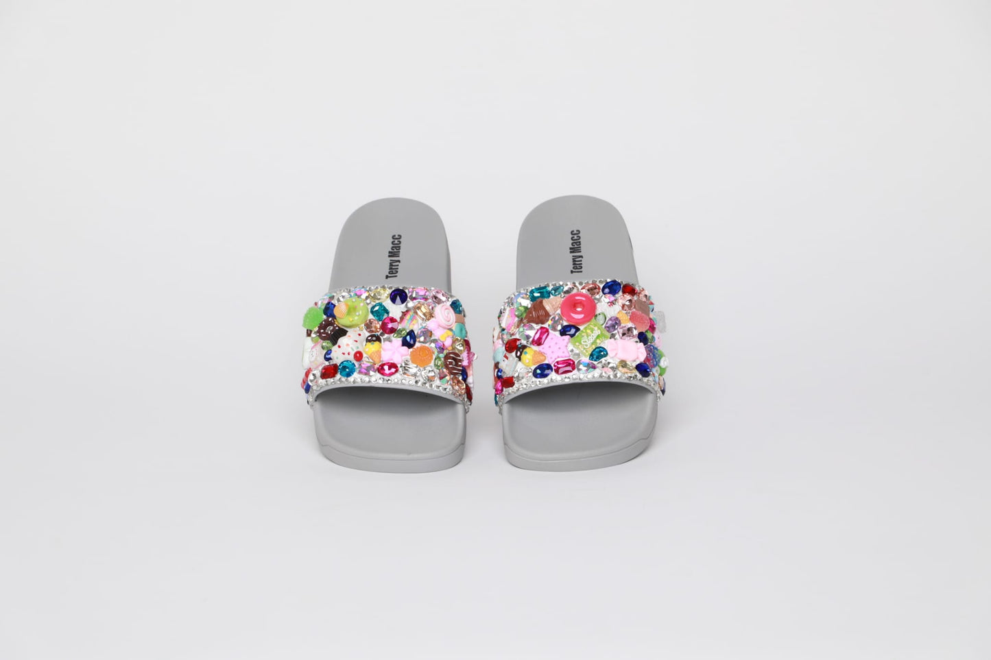 Terry Macc Crystal Garden Slides – Candy Cloud Gray