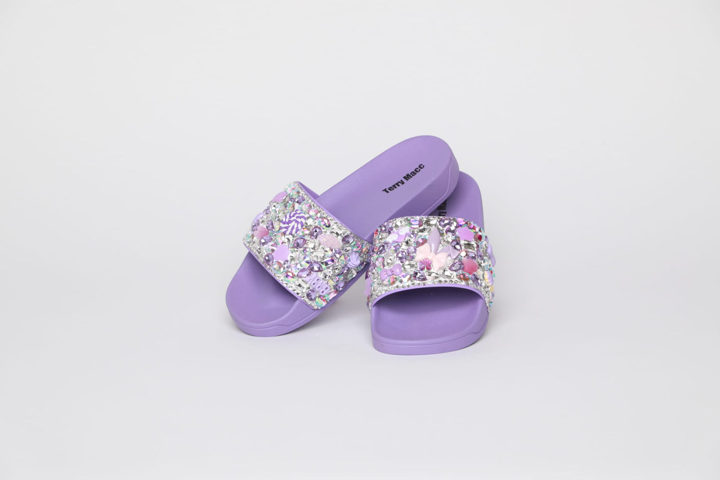 Terry Macc Crystal Bloom Slides – Purple Dream