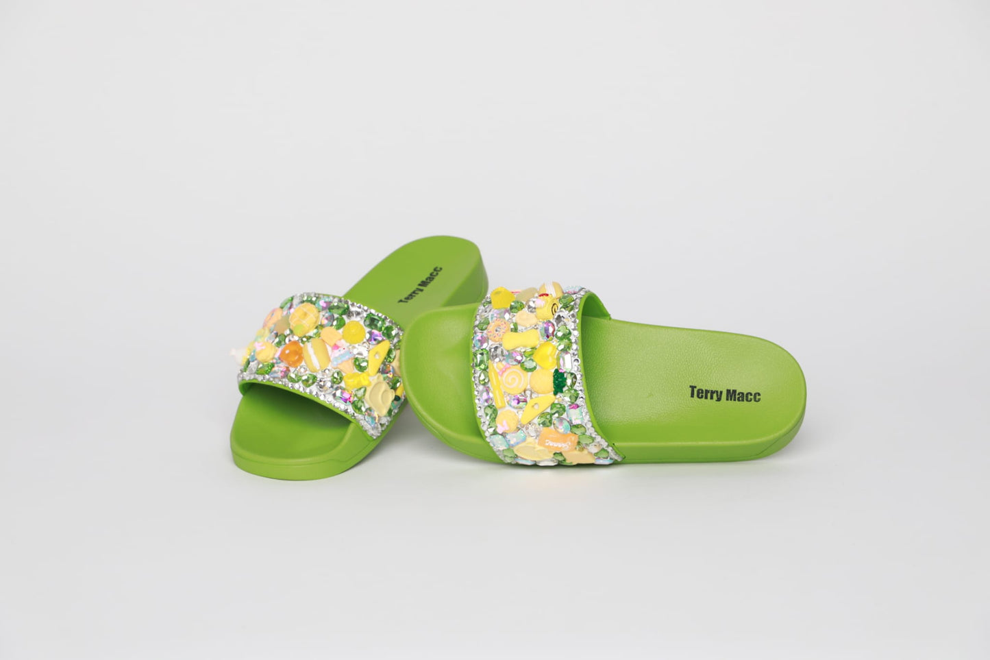 Terry Macc Crystal Garden Slides – Lemon Pop