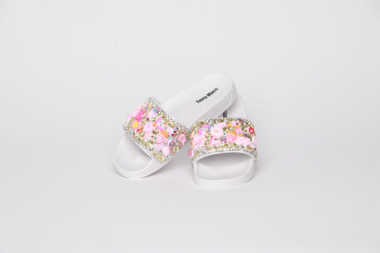 Terry Macc Crystal Garden Slides – Sweetheart Blush